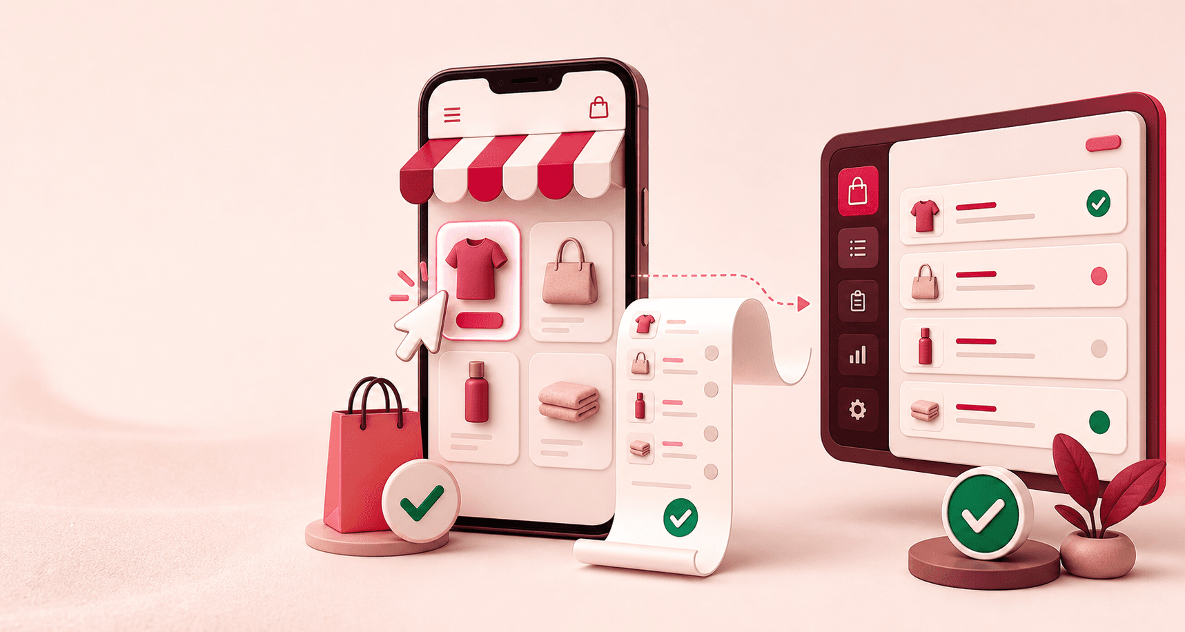 Uma loja digital transformando um clique em pedidos organizados